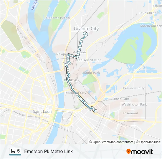 5 Bus Line Map