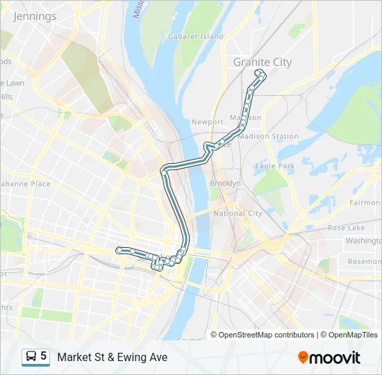 5 Bus Line Map