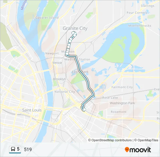5 Bus Line Map