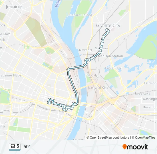 5 Bus Line Map