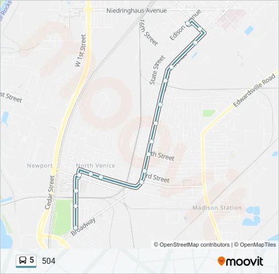 5 Bus Line Map
