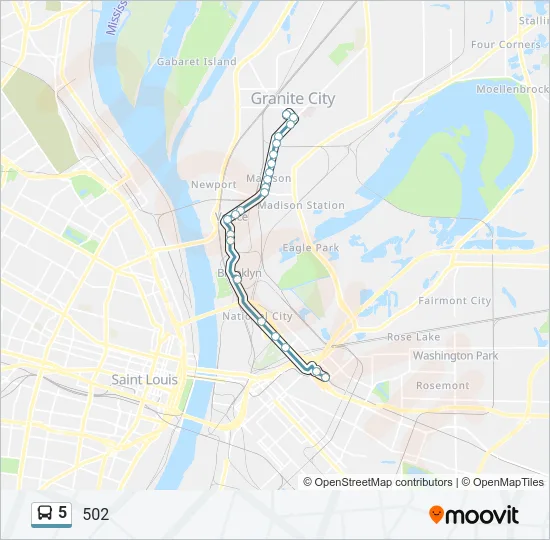 5 Bus Line Map
