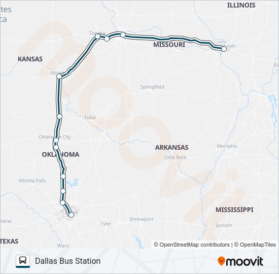 GREYHOUND US0136 Bus Line Map