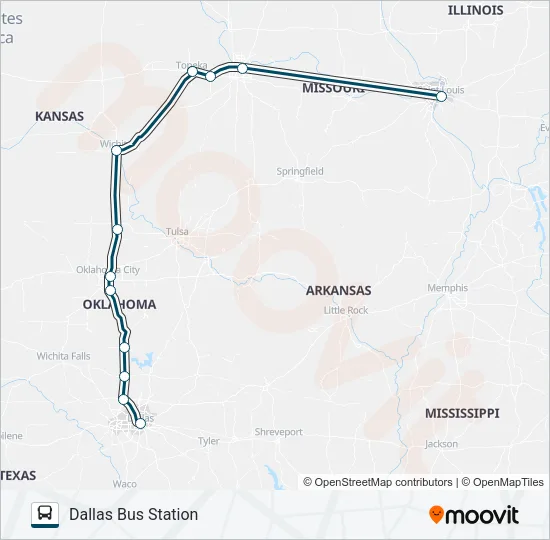 GREYHOUND US0136 Bus Line Map