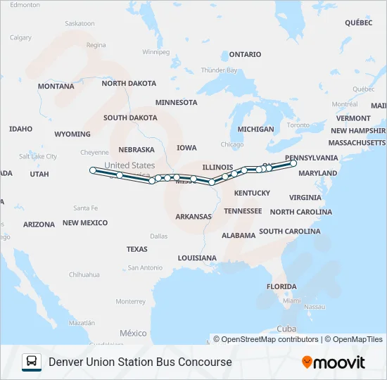 GREYHOUND US1200 Bus Line Map
