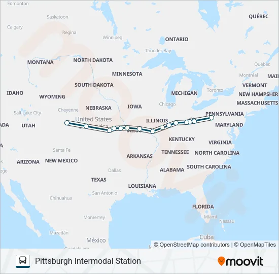 GREYHOUND US1200 Bus Line Map