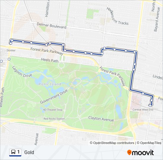 1 Route Schedules Stops Maps To Central West End Tc