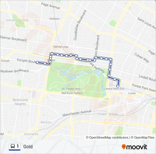 1 Bus Line Map
