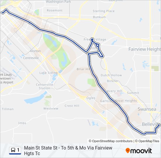 1 bus Line Map