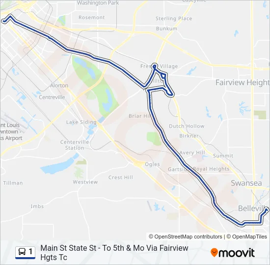 1 Bus Line Map