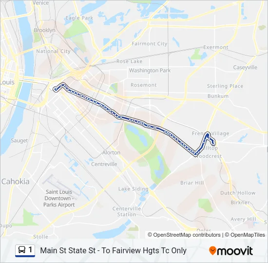 1 Bus Line Map