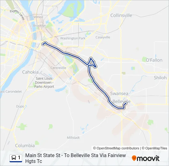 1 Bus Line Map