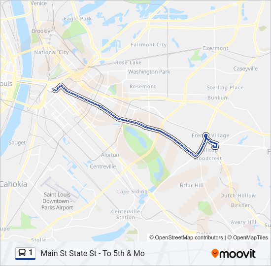 1 bus Line Map