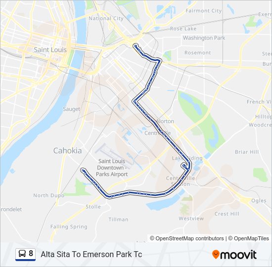 8 bus Line Map