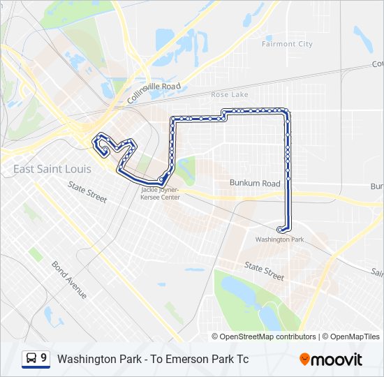 Mapa de 9 de autobús