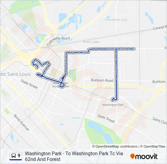 9 Bus Line Map