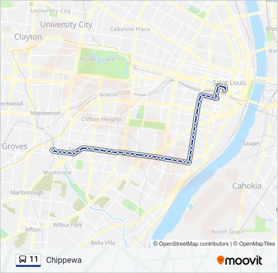 11 Bus Line Map