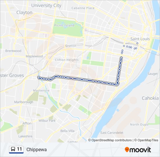 11 bus Line Map