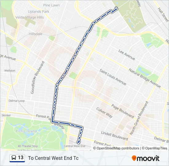 13 Bus Line Map