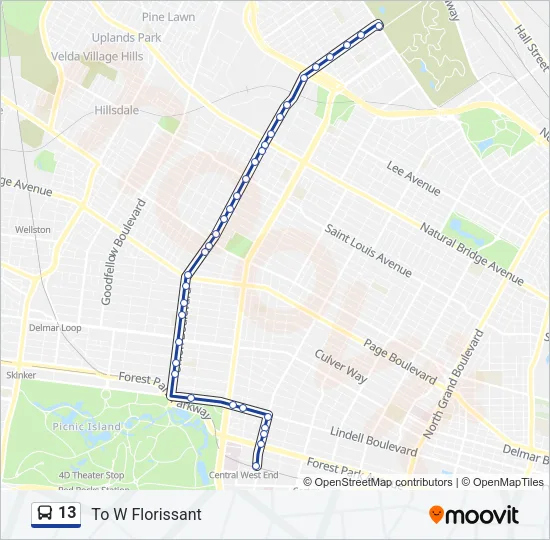 13 Bus Line Map