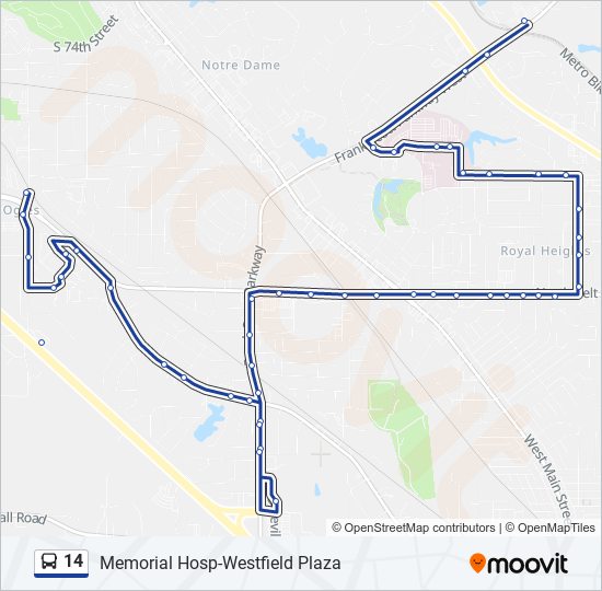 14 Route Schedules Stops Maps Memorial Hosp Westfield Plz