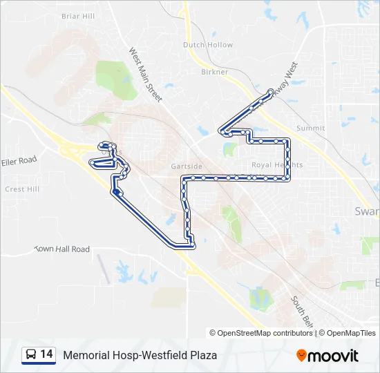 14 Bus Line Map