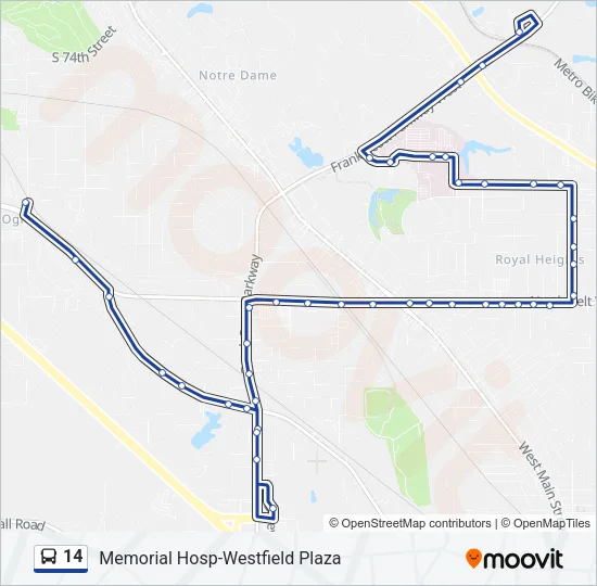 14 Bus Line Map