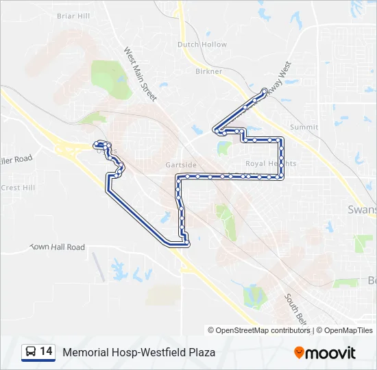 14 Bus Line Map