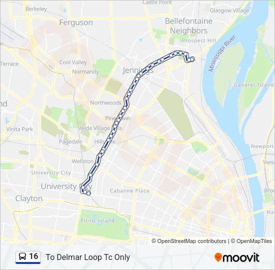 16 Bus Line Map