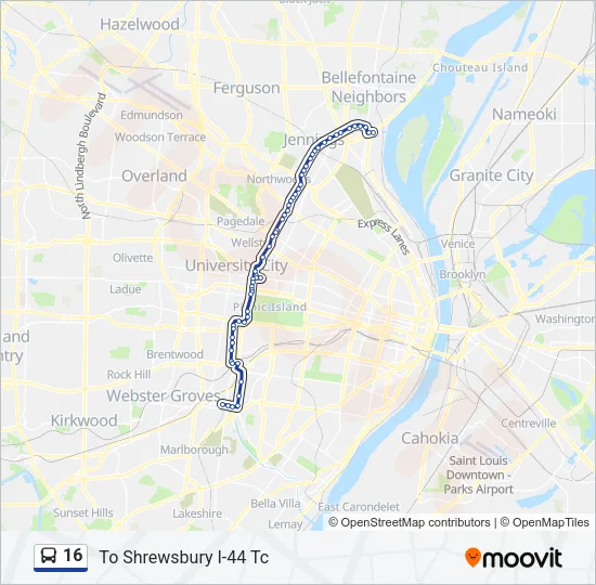 16 Bus Line Map