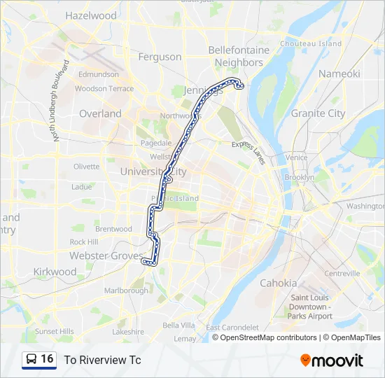 16 Bus Line Map