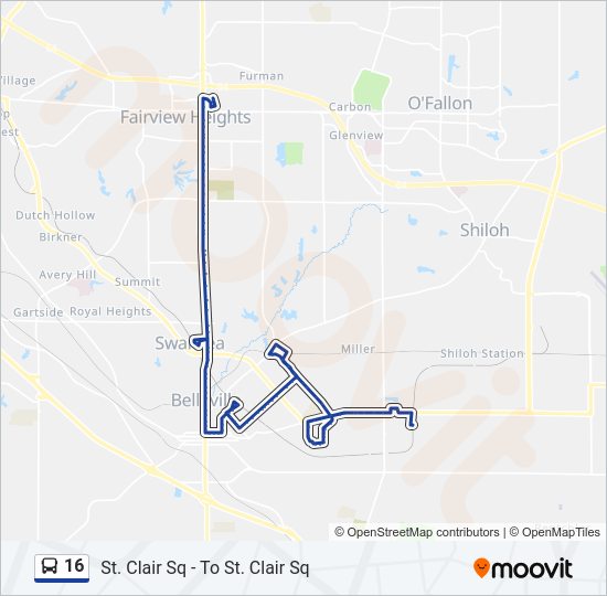 16 bus Line Map