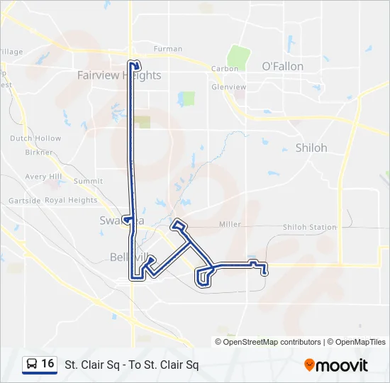 16 Bus Line Map