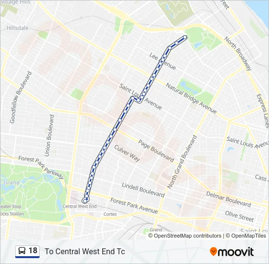 18 Bus Line Map