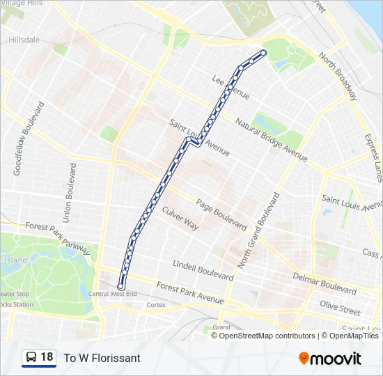 18 Bus Line Map
