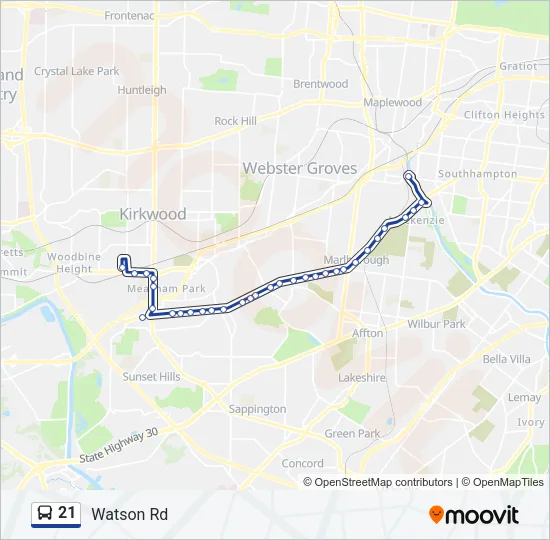 21 Bus Line Map