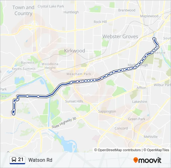 21 Bus Line Map