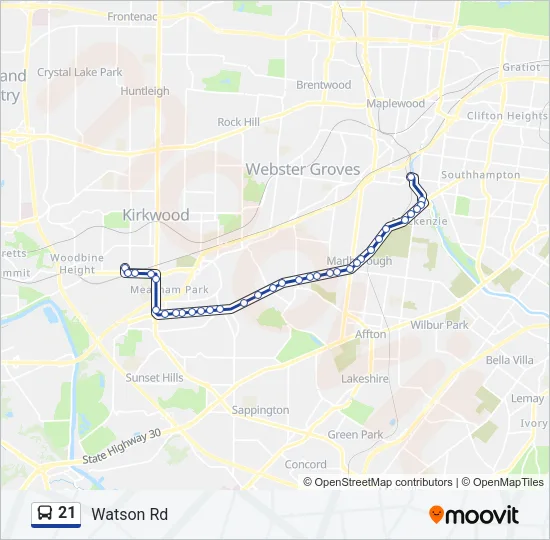 21 Bus Line Map