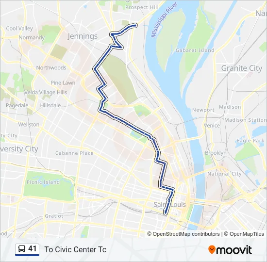 41 Bus Line Map