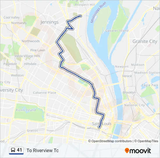 41 Bus Line Map