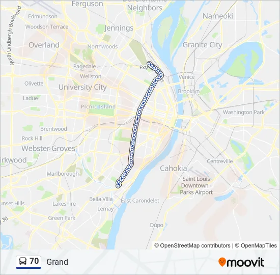 70 Bus Line Map