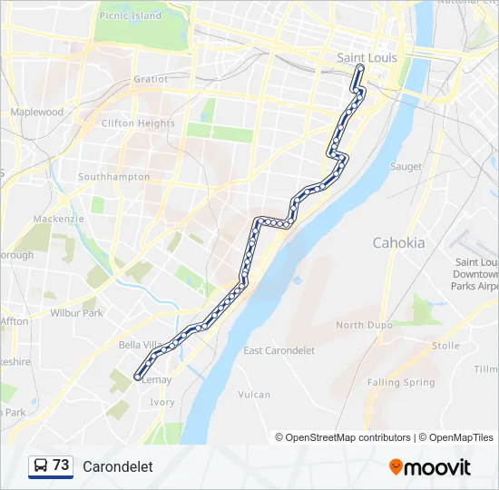 73 Bus Line Map