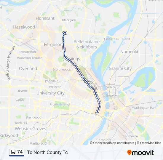 74 Bus Line Map