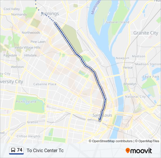 74 bus Line Map