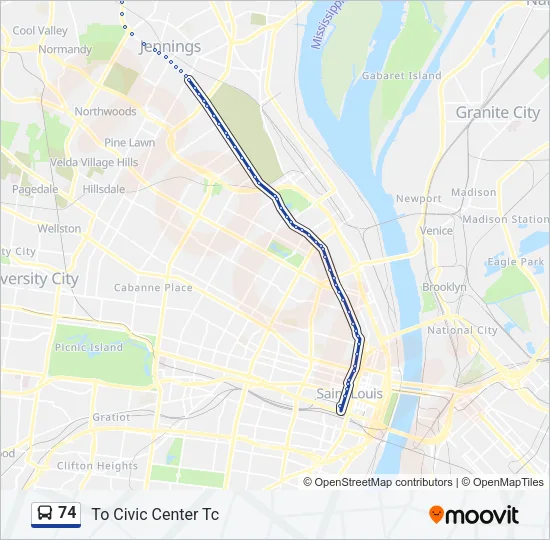 74 Bus Line Map