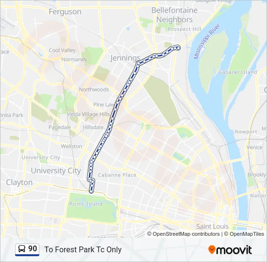 90 Bus Line Map