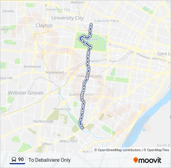 90 Bus Line Map