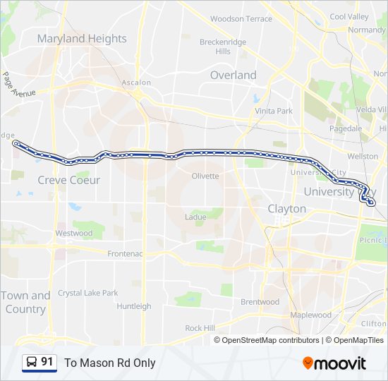 91 bus Line Map