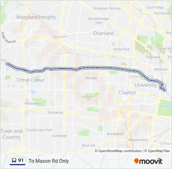 91 Bus Line Map