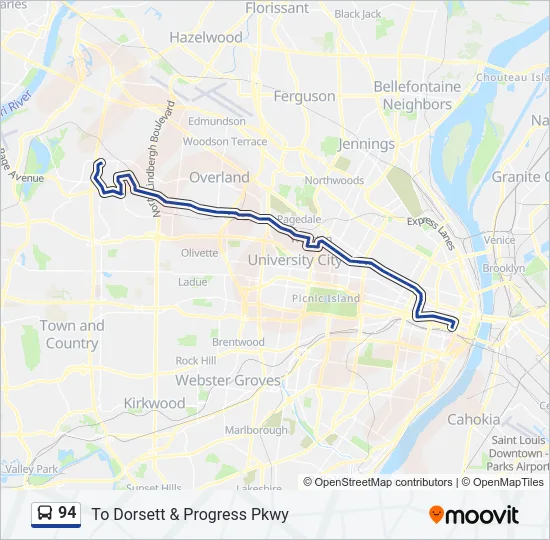 94 Bus Line Map